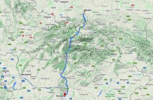 Krakow to Budapest map